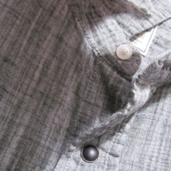 Alexander Julian Colours Shirt Mens Short Sleeve Gray w Snap Buttons - Picture 9 of 16